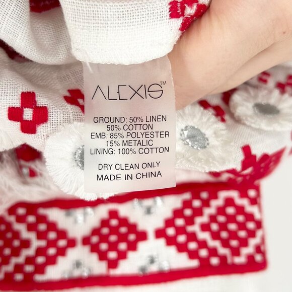 Alexis Wylla Embroidered Linen Blend Boho Maxi Dress - Picture 7 of 14